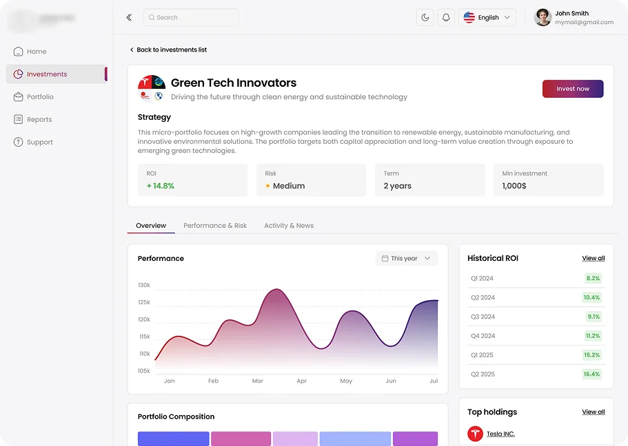 Investments Screen